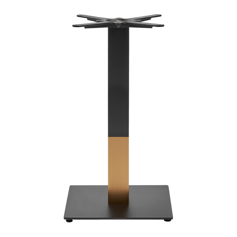 Boston Sleek Black & Gold Dining Table Base - Small Square - NWOF