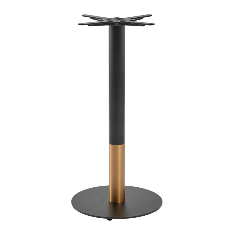 Boston Sleek Black & Gold Mid-Height Table Base - Small Round