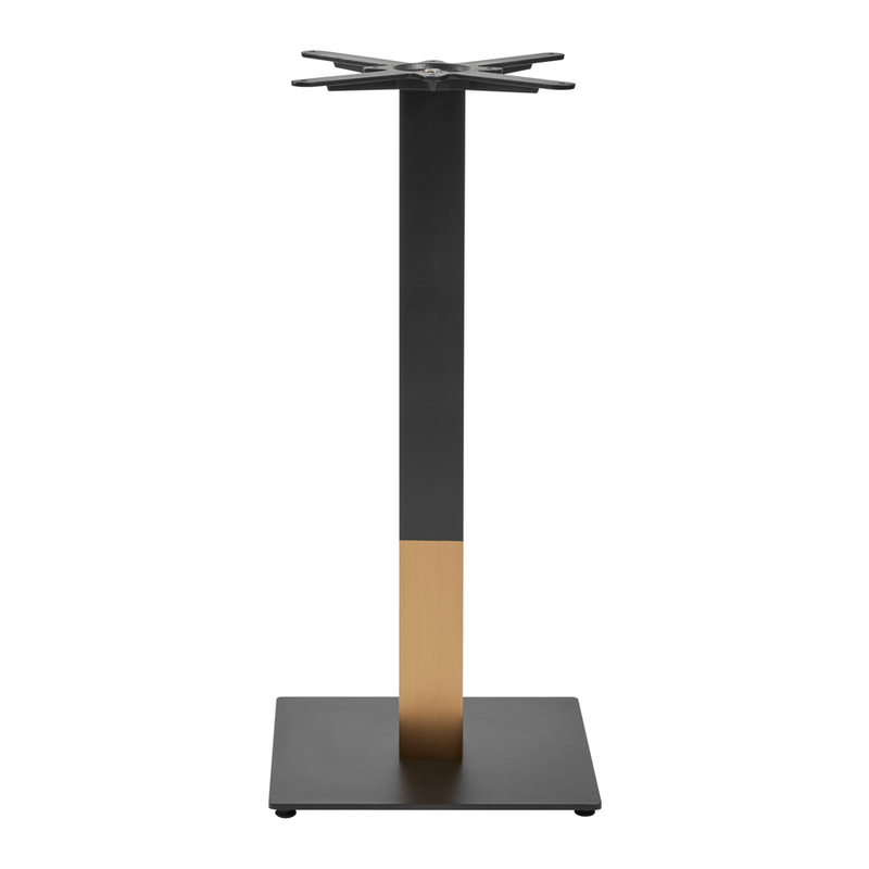 Boston Sleek Black & Gold Mid Height Table Base - Small Square - NWOF