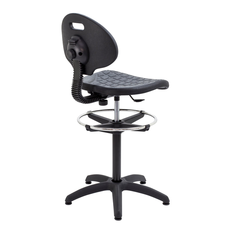 TC Factory Chair With Adjustable Draughtsmen Kit - Black - NWOF