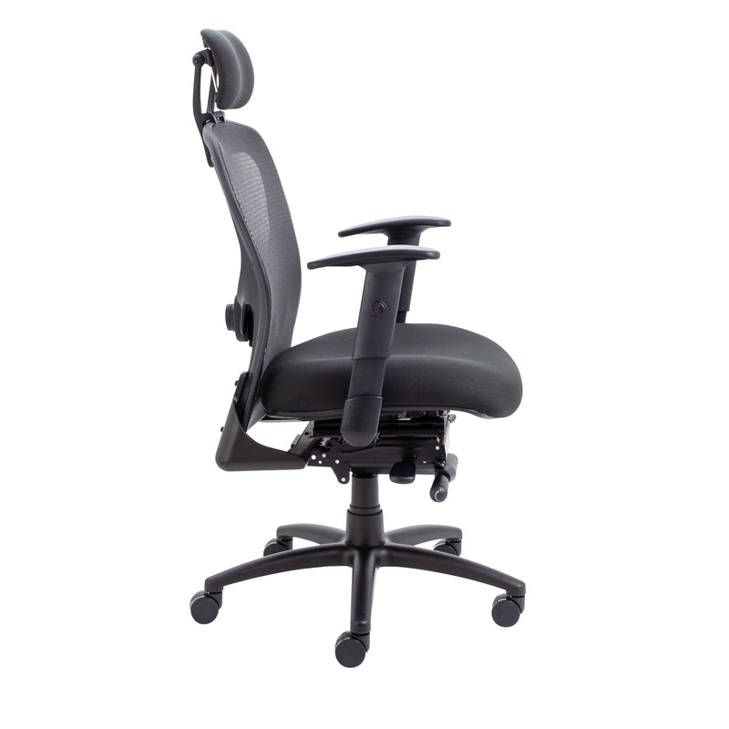 Strata High Back Chair With Seat Slide - Black - NWOF