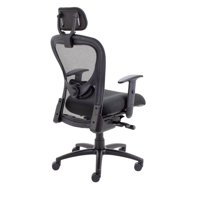 Strata High Back Chair With Seat Slide - Black - NWOF