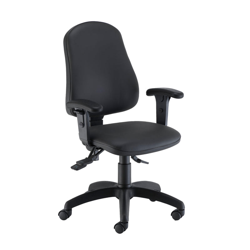 Calypso Ergo 2 Lever Office Chair With Lumbar Pump - Black PU - NWOF