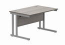 Core Twin Upright 800mm Deep Rectangular Desk - Alaskan Grey Oak - NWOF