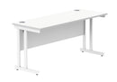 Core Twin Upright 600mm Deep Rectangular Desk - Arctic White - NWOF