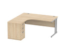 Core Twin Upright Radial Desk Bundle - Canadian Oak - NWOF