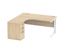 Core Twin Upright Radial Desk Bundle - Canadian Oak - NWOF
