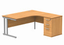 Core Twin Upright Radial Desk Bundle - Norwegian Beech - NWOF