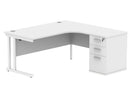 Core Twin Upright Radial Desk Bundle - Arctic White - NWOF