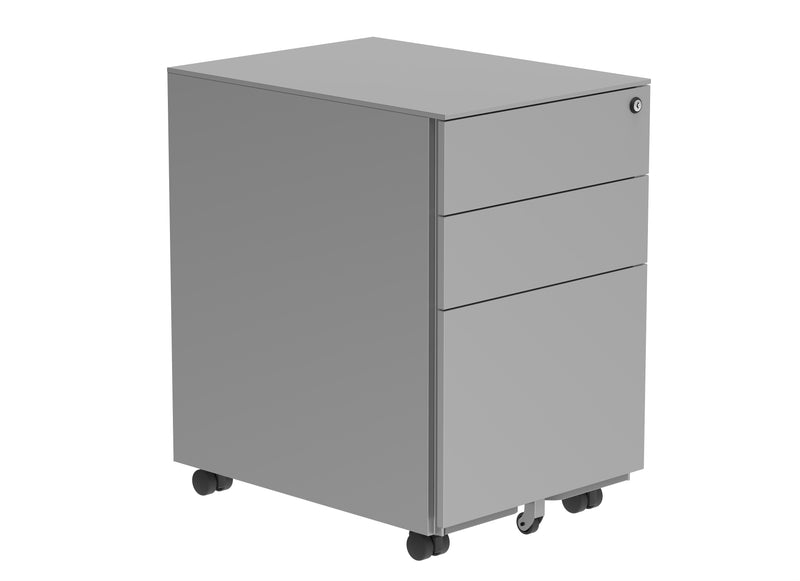 Core Mobile Under Desk Steel Pedestal - Silver - NWOF