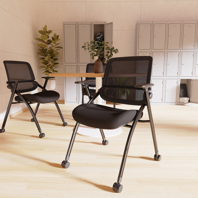 Capra Mesh Back Folding Office Training Chair With Sliding Arms