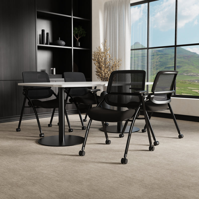 Capra Mesh Back Folding Office Training Chair With Sliding Arms