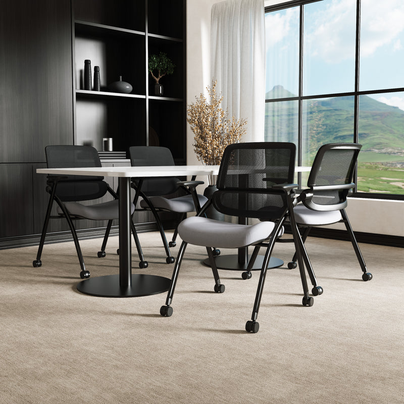Capra Mesh Back Folding Office Training Chair With Sliding Arms