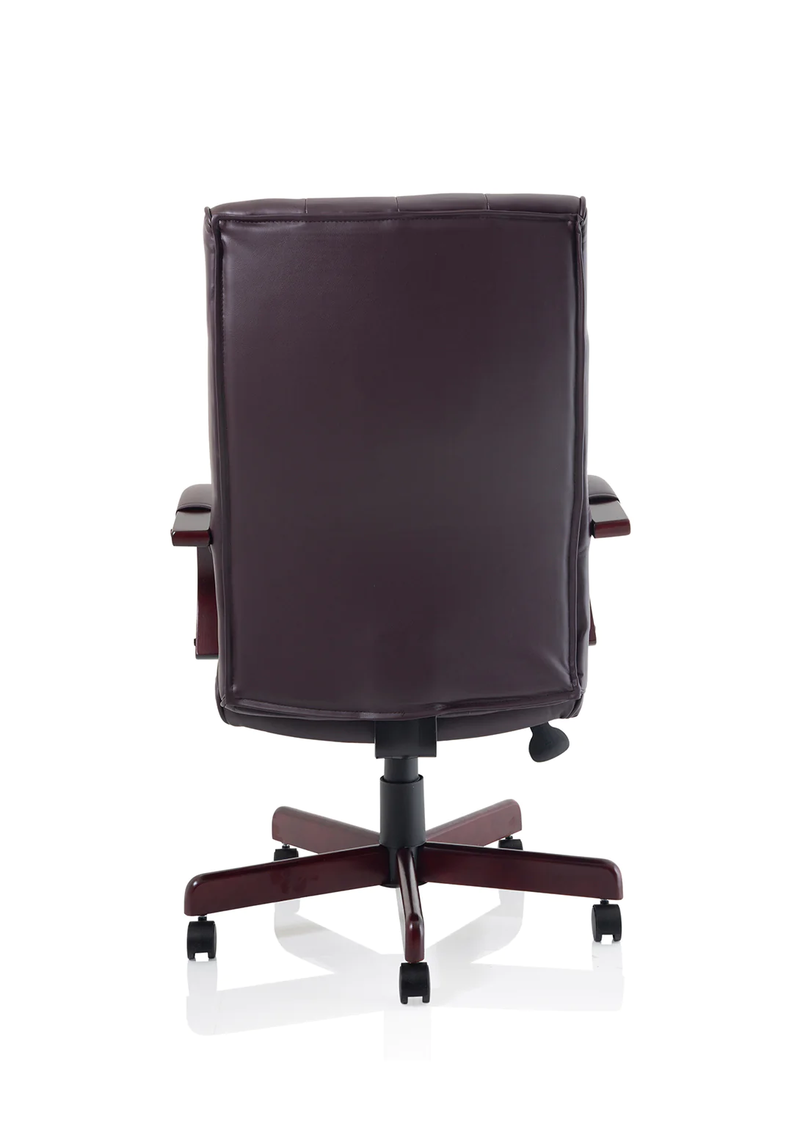 Chesterfield Executive Chair Burgundy Leather With Arms - NWOF