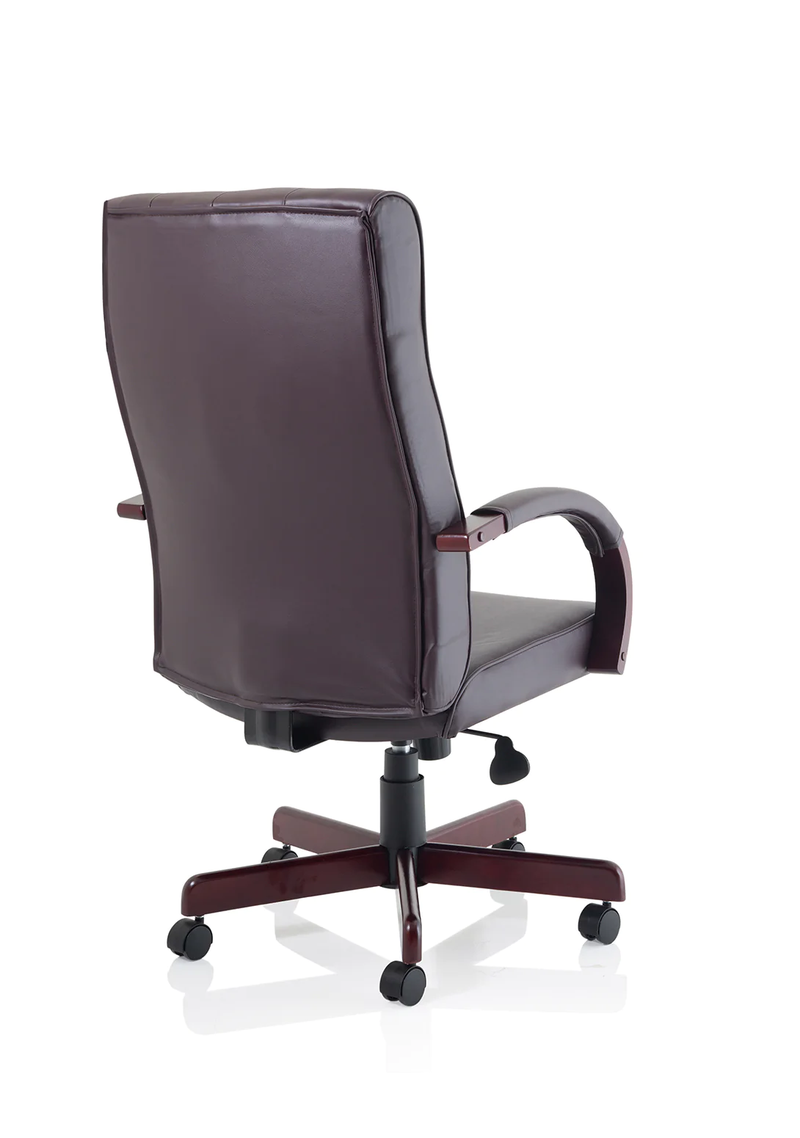 Chesterfield Executive Chair Burgundy Leather With Arms - NWOF