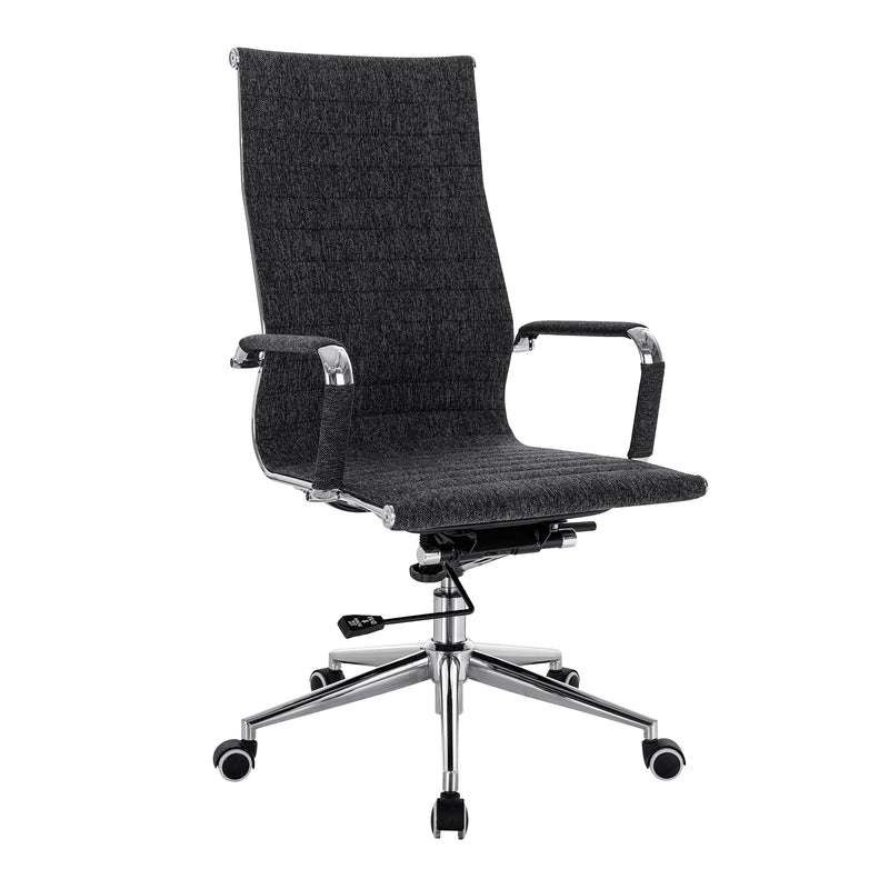 Aura Contemporary High Back Fabric Executive Chair - Black/Grey Fleck - NWOF