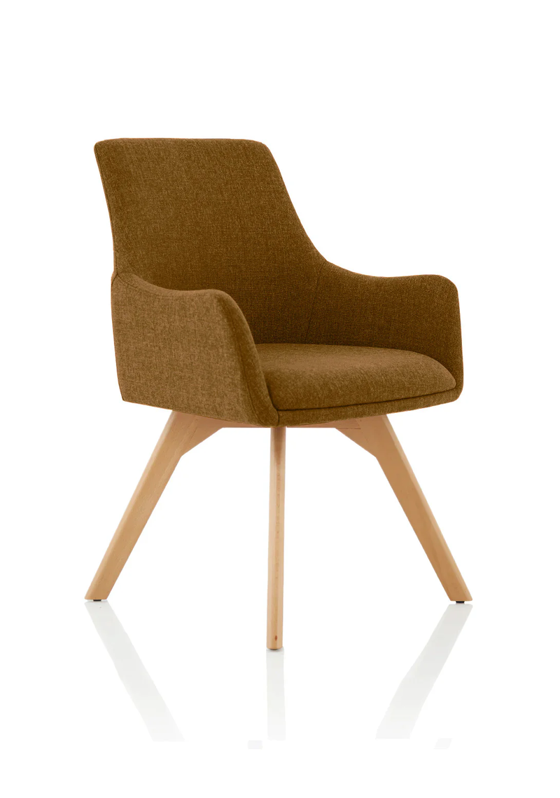 Carmen Fabric Wooden Leg Visitor Chair - Bespoke Fabric