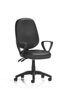 Eclipse Plus II Lever Task Operator Chair Bonded Leather Black - NWOF
