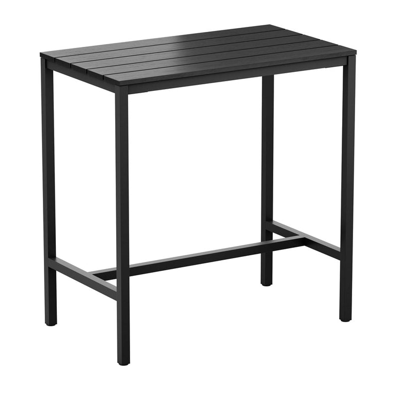 Eko Rectangular 4 Leg Bar Height Table - Black Top