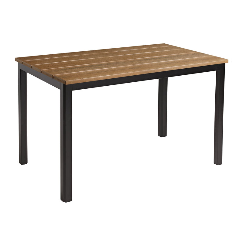 Eko Rectangular Dining Aluminium Troy Table - Golden Oak Top