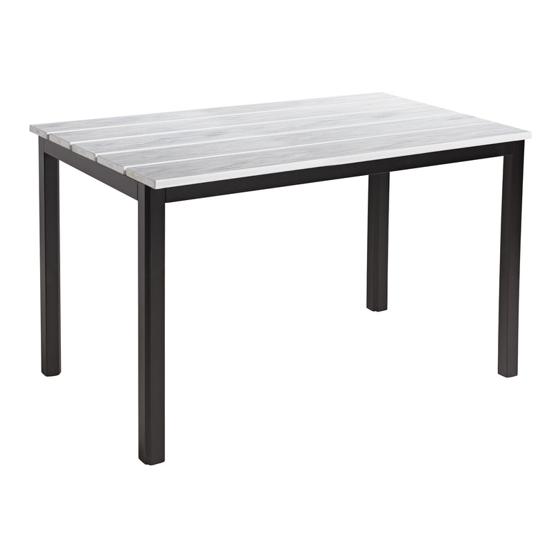 Eko Rectangular Dining Aluminium Troy Table - Whitewash Top