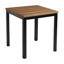 Eko Square Dining Aluminium Troy Table - Golden Oak Top - NWOF