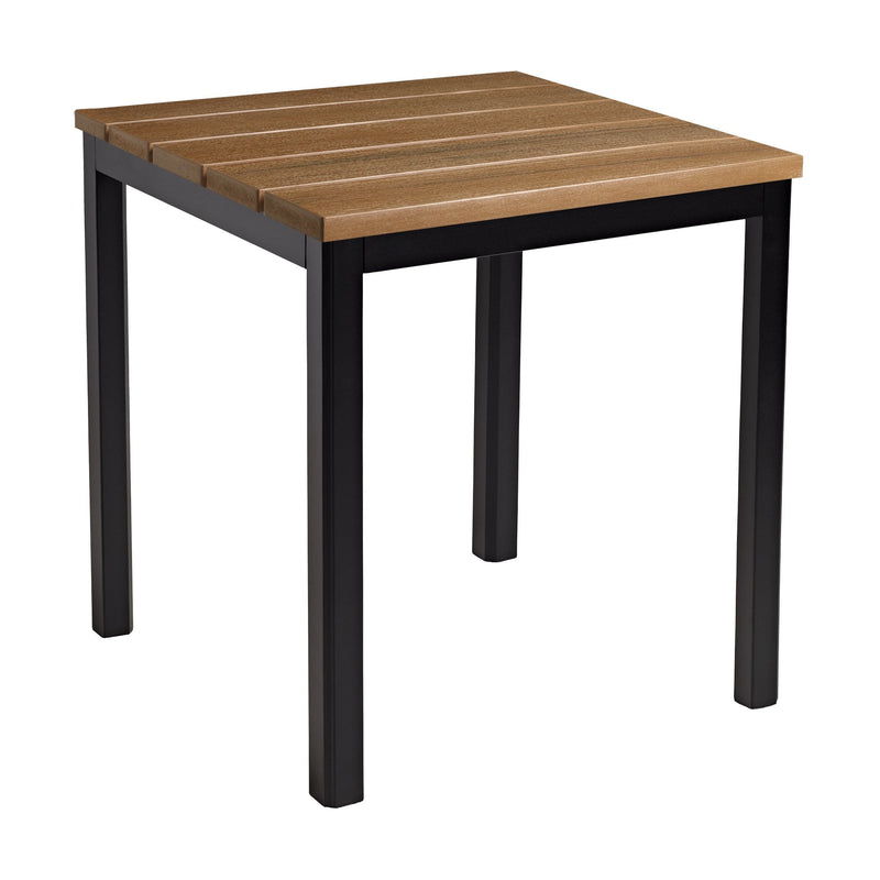 Eko Square Dining Aluminium Troy Table - Golden Oak Top