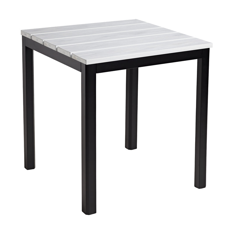 Eko Square Dining Aluminium Troy Table - Whitewash Top