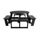 EKO 8 Seater Round Picnic Table - Black - NWOF