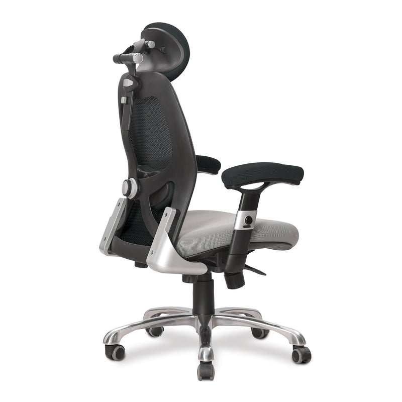 Ergo Ergonomic Luxury High Back Executive Mesh Chair - Black/Grey - NWOF