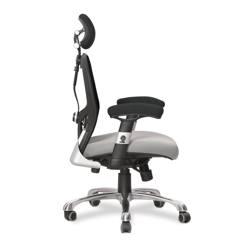 Ergo Ergonomic Luxury High Back Executive Mesh Chair - Black/Grey - NWOF