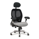 Ergo Ergonomic Luxury High Back Executive Mesh Chair - Black/Grey - NWOF