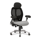 Ergo Ergonomic Luxury High Back Executive Mesh Chair - Black/Grey - NWOF
