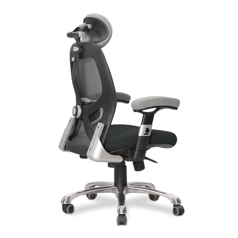 Ergo Ergonomic Luxury High Back Executive Mesh Chair - Grey/Black - NWOF