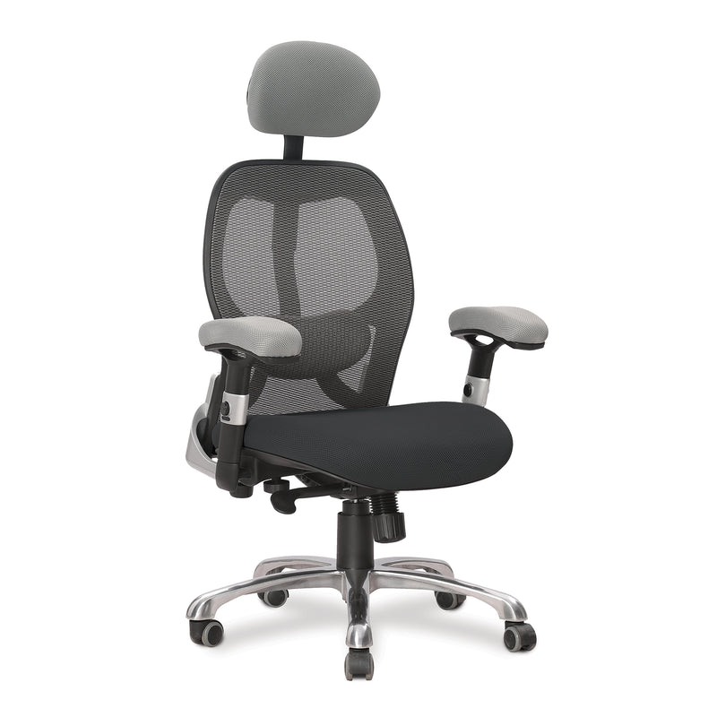 Ergo Ergonomic Luxury High Back Executive Mesh Chair - Grey/Black - NWOF
