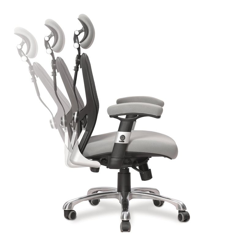 Ergo Ergonomic Luxury High Back Executive Mesh Chair - Grey - NWOF