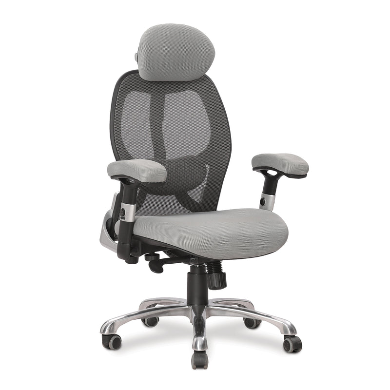 Ergo Ergonomic Luxury High Back Executive Mesh Chair - Grey - NWOF