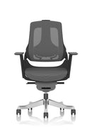 Zure Black Shell Executive Chair Charcoal Mesh With Arms - NWOF