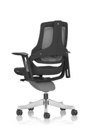 Zure Black Shell Executive Chair Charcoal Mesh With Arms - NWOF