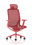 Dynamic Lumo Executive Chair in Volt Red with ergonomic design and adjustable features, ideal for modern office spaces.