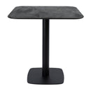 Extrema Premium Complete Dining Table in Black Moon with Boston Black base by ZAP, showing the sleek tabletop and sturdy legs.