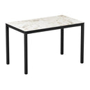 Extrema Black 4 Leg Dining Table - Carrara Marble