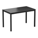 Eko Rectangular Dining Aluminium Troy Table - Black Top - NWOF