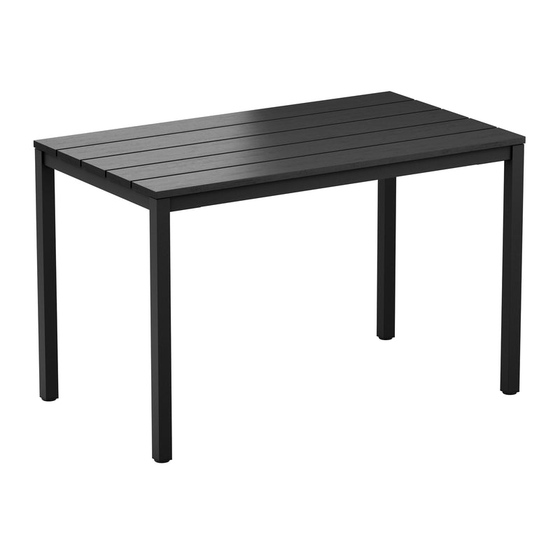 Eko Rectangular Dining Aluminium Troy Table - Black Top