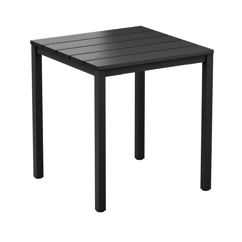 Eko Square Dining Aluminium Troy Table - Black Top