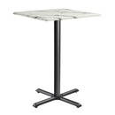 Enduratop Complete Bar Height Square Table With Flat Auto-Adjust Base - Carrara Marble - NWOF