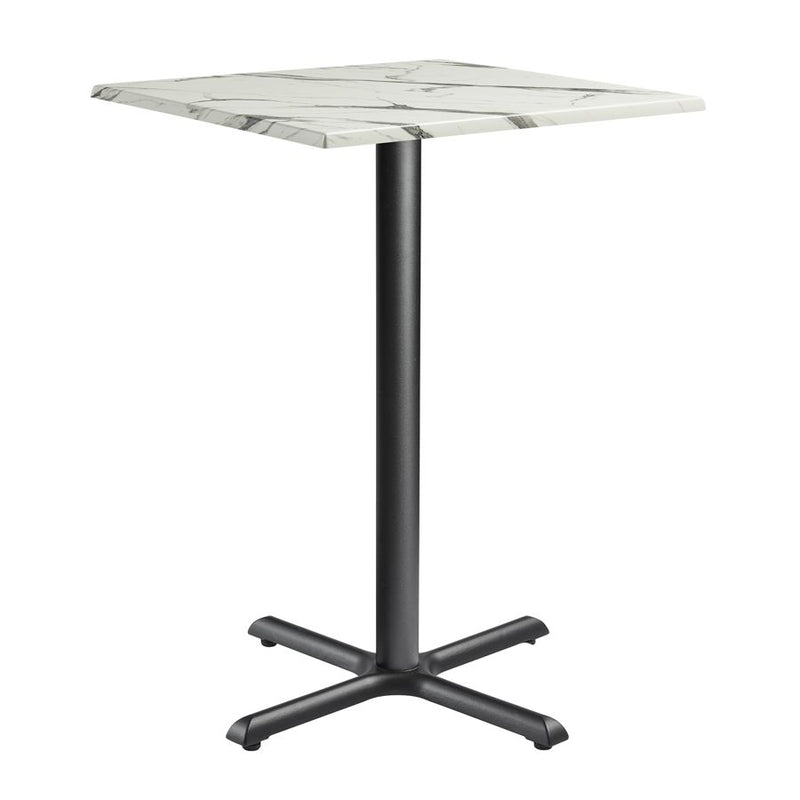 Enduratop Complete Bar Height Square Table With Flat Auto-Adjust Base - Carrara Marble