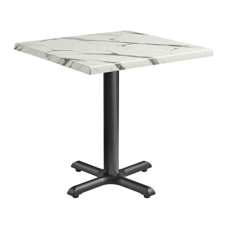 Enduratop Complete Straight Dining Table With Flat Auto-Adjust Base - Carrara Marble