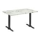 Enduratop Complete Straight Dining Table With Flat Auto-Adjust Base - Carrara Marble - NWOF