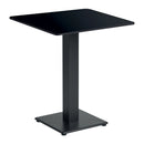 Extrema Complete dining table by ZAP with a black finish and Anzio black square base, modern square-shaped tabletop for dining space